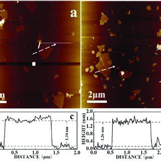 Afm Images Of A Go And B Go Height Profiles Of C Go And D