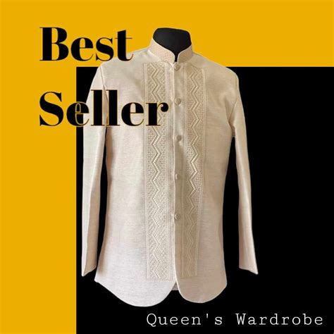 Coat Barong Tagalog Chinese Collar Zigzag Design Etsy