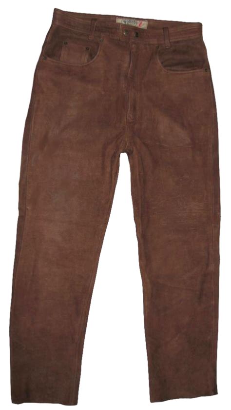 Forte Wallaby Homme Jean En Cuir Nubuque Pantalon Cuir Braun Env