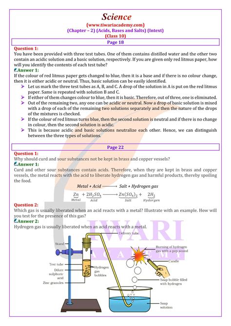 Ncert Solutions For Class 10 Science Chapter 2 Acids Bases And Salts