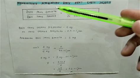 Menghitung Perubahan Dosis Lasik Via Syiringe Pump Ii Cara Cepat Ii