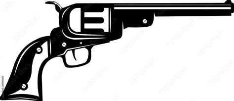 Illustration of cowboy revolver isolated on white background Stock ...