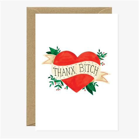 Greeting Card Thanks Bitch Industry And Co