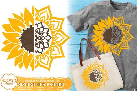 Sunflower Mandala SVG | Zentangle Summer SVG - DIDIKO designs