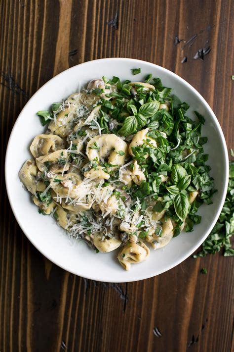 Creamy Mushroom And Spinach Tortellini Peas And Crayons