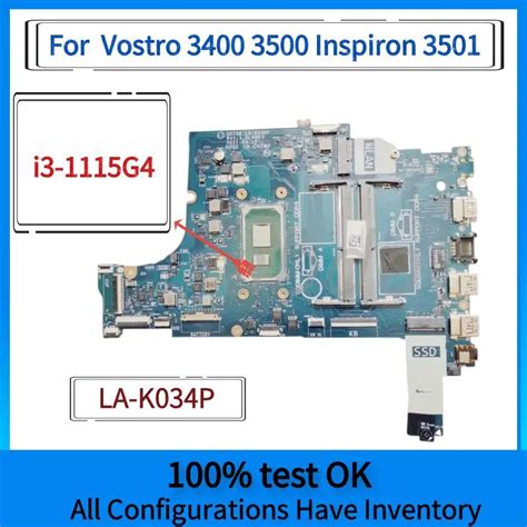 LA K034P For Dell Vostro 3400 3500 Inspiron 3501 Laptop Motherboard