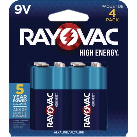 Rayovac Rayovac High Energy Alkaline Battery 9V DC 9V DC 4 PK A16044TK