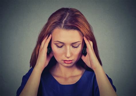 Sad Young Beautiful Woman With Worried Stressed Face Expression Looking