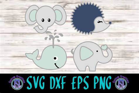 Baby Animals Set Of 4 Bundle Svg Dxf Eps Png Cut Files