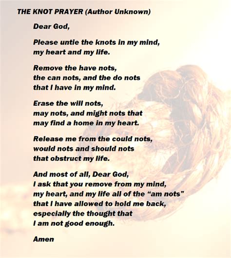 The Knots Prayer Printable