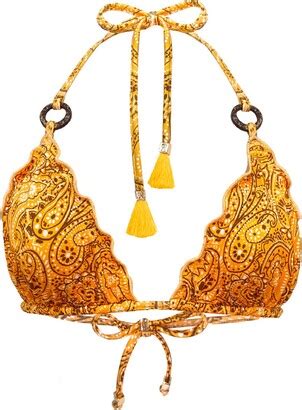 Elin Ritter Ibiza Women S Gold Yellow Orange Yellow Orange Mango Paisley Bikini Top Savina