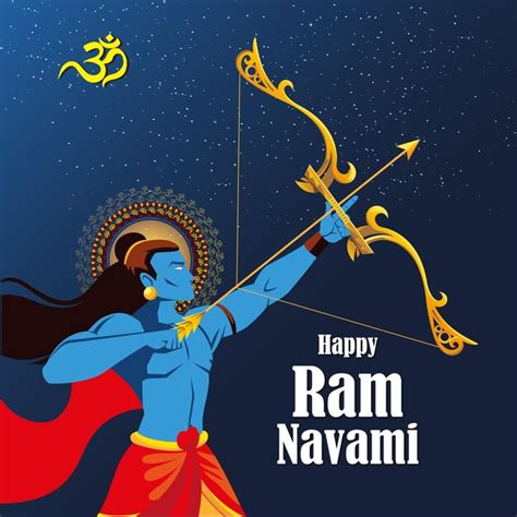 Premium Vector Happy Ram Navami Cultural Hindu Festival Wishes Celebration Card