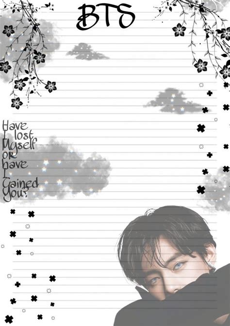 Bts Printable Paper Line Page Aesthetic Plantillas De Letras Para Imprimir Plantillas De