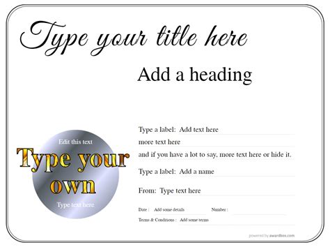 Free Gift Certificate Templates and Vouchers, Easy to Customize and Print