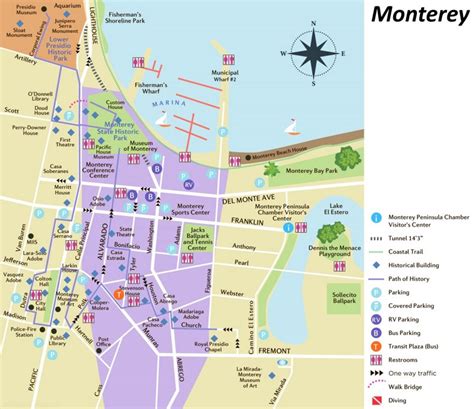 Tourist Map of Downtown Monterey - Ontheworldmap.com