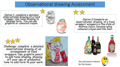 Observational Drawing Assessment Task Sheet Teaching Resources