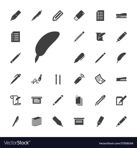 Pen Icons Royalty Free Vector Image Vectorstock