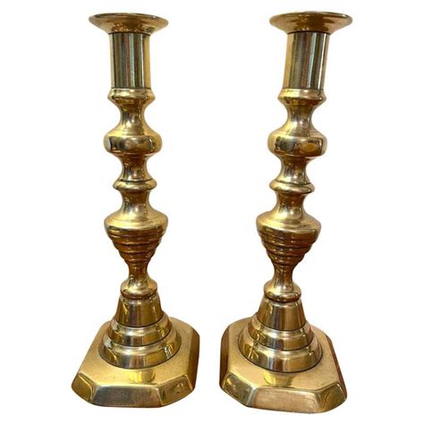 Antique 19th Century Pair Of Extra Tall Brass Candlesticks For Sale At 1stdibs Extra Tall