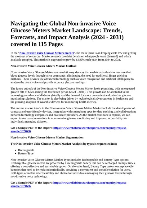 Reportprime Navigating The Global Non Invasive Voice Glucose Meters