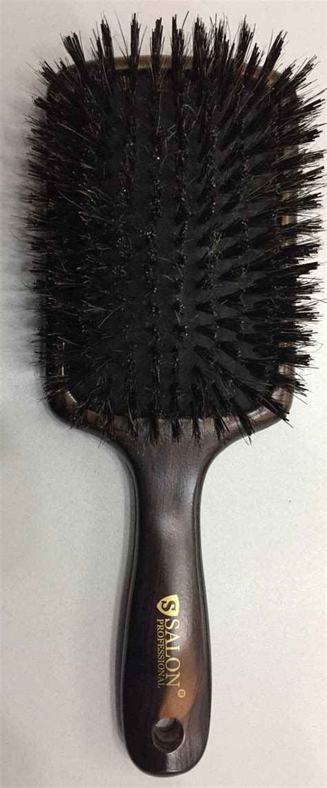Деревянная массажная щетка с натуральной щетиной Salon Professional ...