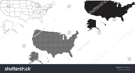 United States Map Isolated On White Stock Vector (Royalty Free ...