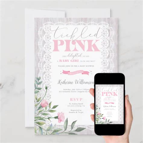 Tickled Pink Baby Shower Invitation Zazzle