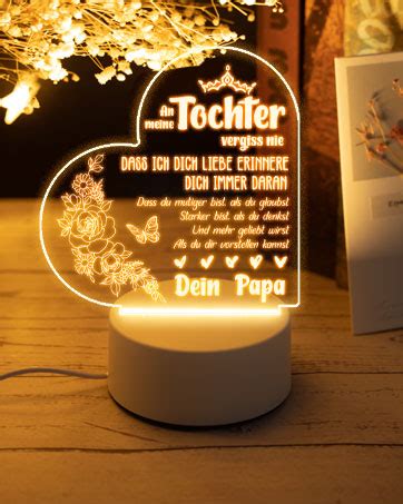 Tochter Geschenke Von Papa Vater Tochter Geschenke Led Acryl