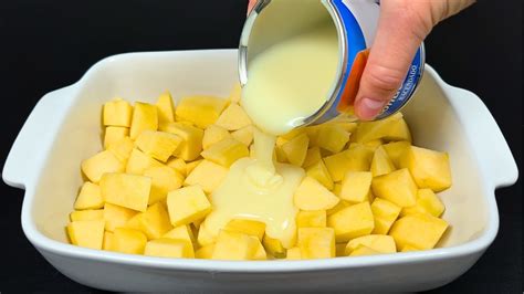 Schlagen Sie Kondensmilch Mit Apfel Neues Dessert In 5 Minuten