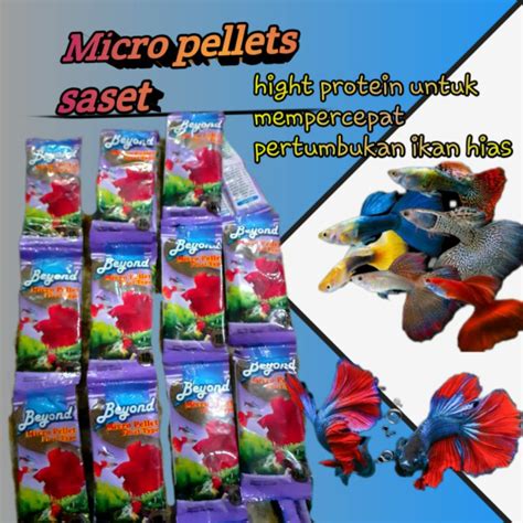 Jual Makanan Pelet Ikan Hias Cupang Guppy BEYOND Micro Pellet Sink Type