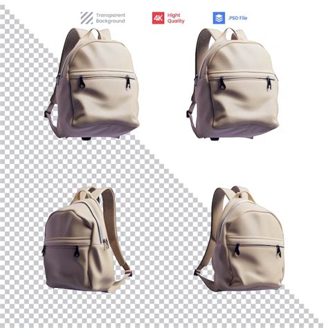 Premium Psd Four Different Types Of Backpacks On A White Background