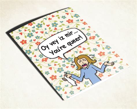 Queer LGBT Lesbian Bi Funny Gay Pride Yiddish Card Support Etsy