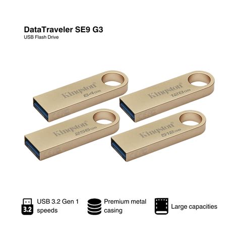 Kingston Datatraveler Se9 G3 Usb Flash Drive 64gb128gb256gb512gb Msl Digital Online Store