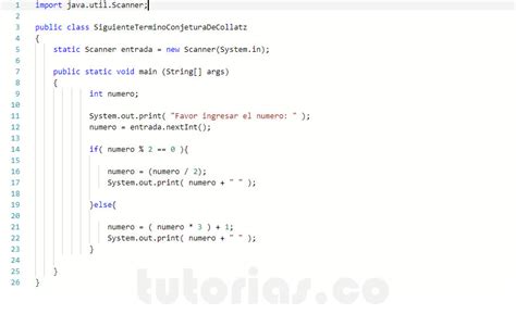 Sentencia If Else Java Siguiente Termino Conjetura De Collatz