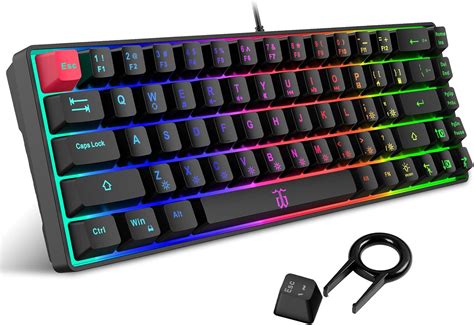 Snpurdiri 60 Prozent Gaming Tastatur Ergonomische Kleine Mini Gaming