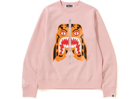BAPE Tiger Heavy Weight Crewneck Pink Men's - FW18 - US