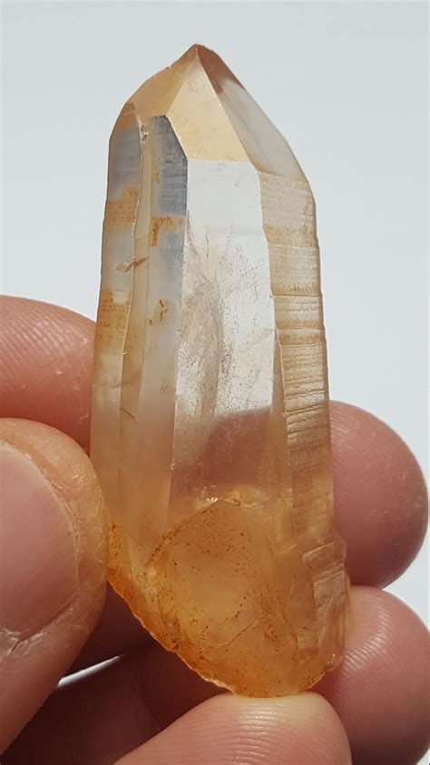 Tangerine Lemurian Seed Quartz Crystal Serra Do Cabral Mountains Brazil