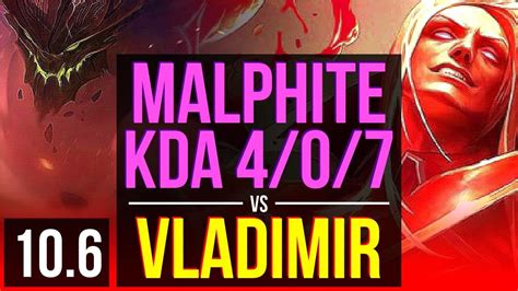 Malphite Vs Vladimir Top Rank Malphite Kda Kr Master