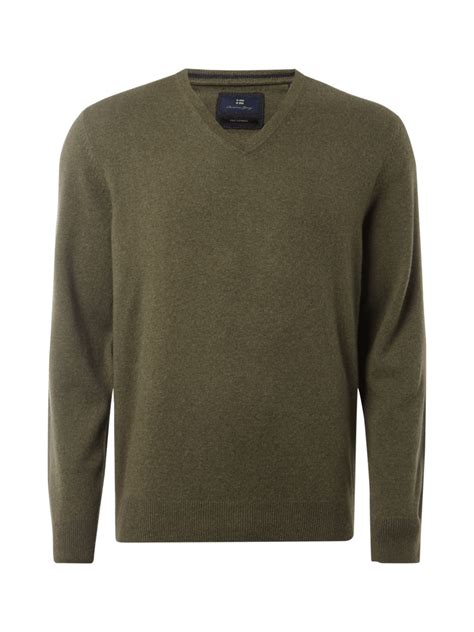 Christian Berg Men Pullover Aus Reinem Kaschmir Oliv Melange Online