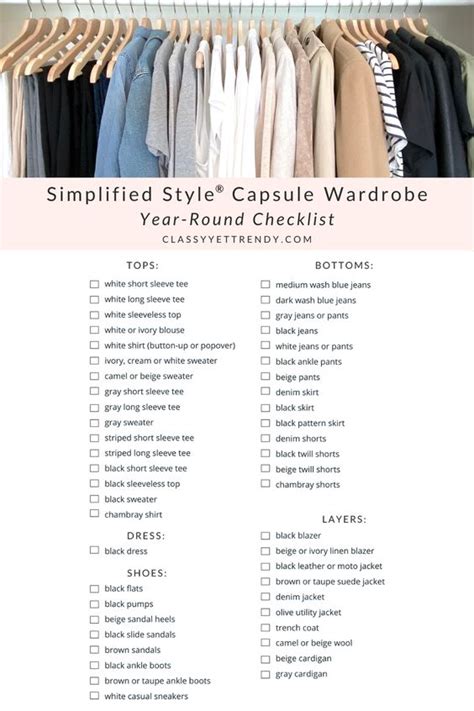 Printable Capsule Wardrobe Checklist Printable Word Searches