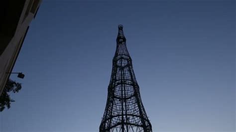 shukhovskaya radio tower night moscow russia stock video vladj