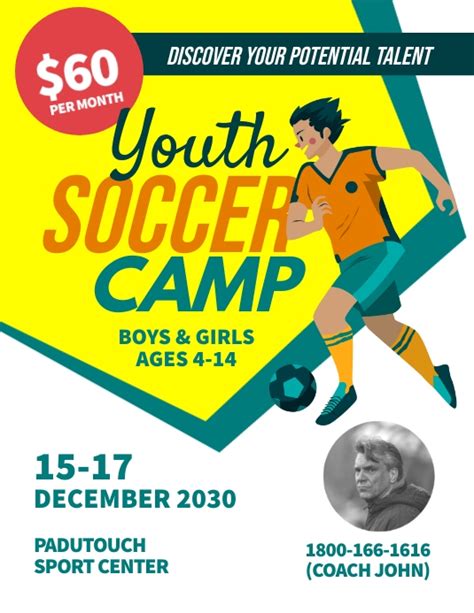 Pin On Soccer Football Camp Flyer Template