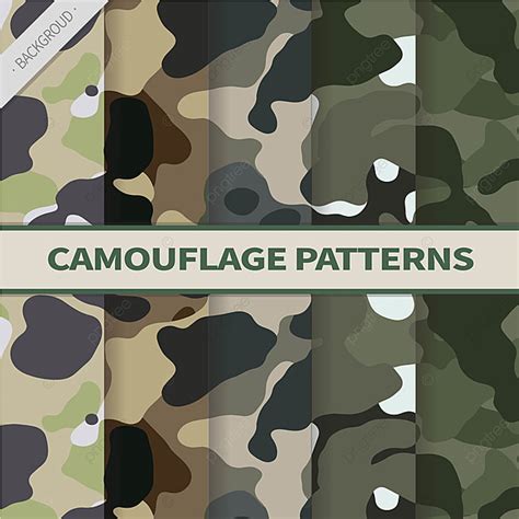 Vector Set Of Five Camouflage Patterns Background Five Kinds