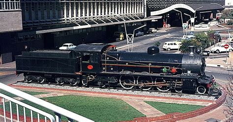 Old Steam Locomotives In South Africa Johannesburg Station Forecourt As In 1972 Sar Class 16b