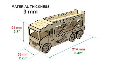 Laser Cut Files Hotwheels Trailer Dxf Files For Laser Files Etsy