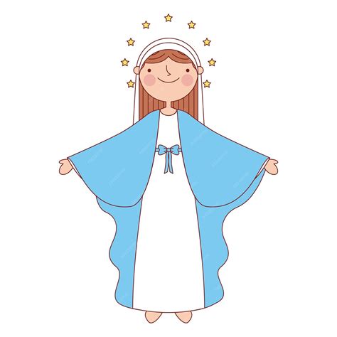 Premium Vector Holy Virgin Mary Cartoon