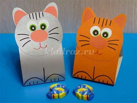 Поделка кот из бумаги | Kids toys, Kids, Cards