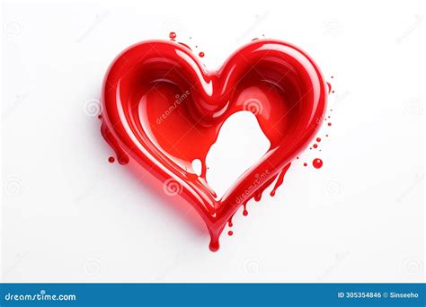 3d Liquid Of A Red Heart Shape Stock Illustration Illustration Of