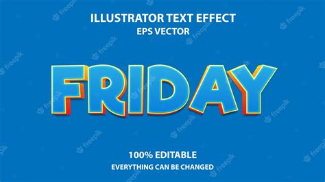 Premium Vector Friday Editable Text Effect