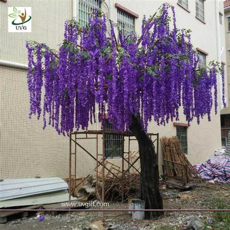 Uvg Latest 17ft Tall Purple Silk Wisteria Blossoms Artificial Flower