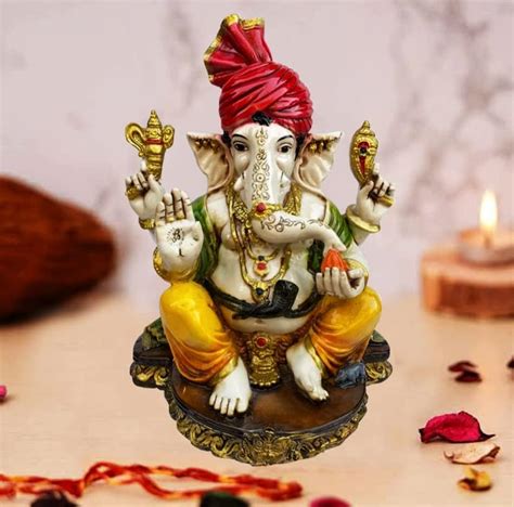 Buy KRISHNAGALLERY1 Marble Dust Lord Ganesh Ji Murti Gnaesh Ganesha